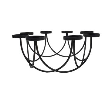 Preview: Teelichthalter Kerzenhalter Metall schwarz Ø 30,5 cm